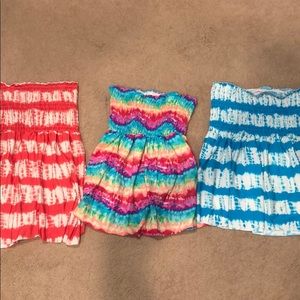 Venus tube top swimsuit tie dye rainbow